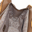 Salvatore Ferragamo Gancini Hand Bag Rattan Beige Silver Auth 154690A-23