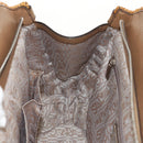 Salvatore Ferragamo Gancini Hand Bag Rattan Beige Silver Auth 154690A-24