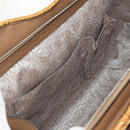 Salvatore Ferragamo Gancini Hand Bag Rattan Beige Silver Auth 154690A-25