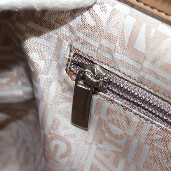 Salvatore Ferragamo Gancini Hand Bag Rattan Beige Silver Auth 154690A