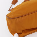 PRADA Shoulder Bag Nylon Orange Gold Auth 154692-14