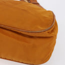 PRADA Shoulder Bag Nylon Orange Gold Auth 154692-15