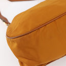 PRADA Shoulder Bag Nylon Orange Gold Auth 154692-16