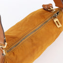 PRADA Shoulder Bag Nylon Orange Gold Auth 154692-6