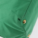 PRADA Hand Bag Nylon Green Gold Auth 154693-15