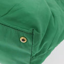 PRADA Hand Bag Nylon Green Gold Auth 154693-16