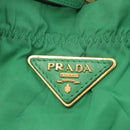PRADA Hand Bag Nylon Green Gold Auth 154693-17