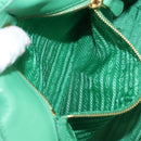 PRADA Hand Bag Nylon Green Gold Auth 154693-23