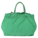 PRADA Hand Bag Nylon Green Gold Auth 154693-2