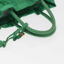PRADA Hand Bag Nylon Green Gold Auth 154693-7