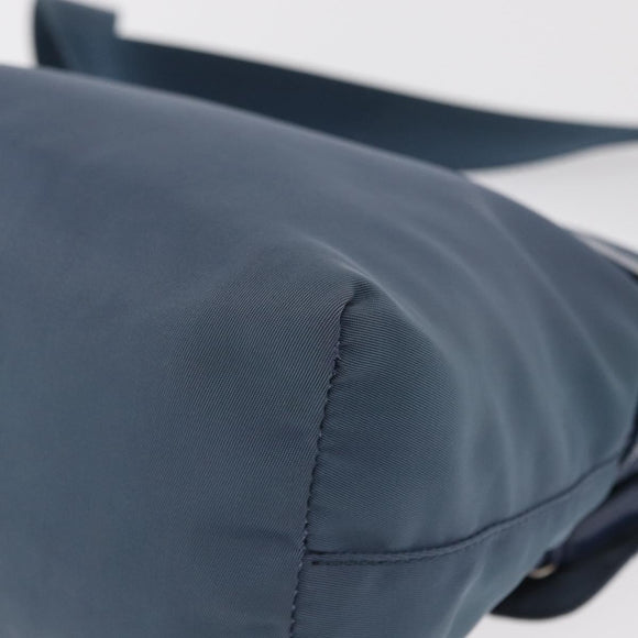 PRADA Shoulder Bag Nylon Light Blue Silver Auth 154694