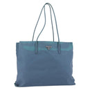 PRADA Shoulder Bag Nylon Light Blue Silver Auth 154696-1