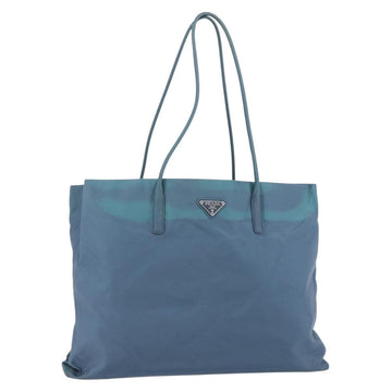 PRADA Shoulder Bag Nylon Light Blue Silver Auth 154696