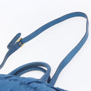 PRADA Gathered Hand Bag Nylon 2way Blue Gold Auth 154697-10