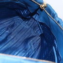 PRADA Gathered Hand Bag Nylon 2way Blue Gold Auth 154697-22