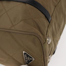 PRADA Chain Shoulder Bag Nylon Beige Silver Auth 154698-8