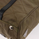 PRADA Chain Shoulder Bag Nylon Beige Silver Auth 154698-17