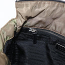PRADA Chain Shoulder Bag Nylon Beige Silver Auth 154698-22