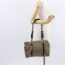 PRADA Chain Shoulder Bag Nylon Beige Silver Auth 154698-27