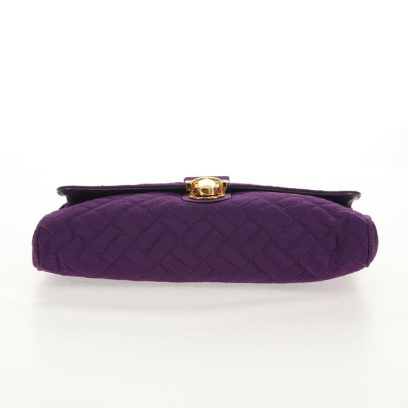 PRADA Chain Shoulder Bag Nylon Purple Gold Auth 154699V