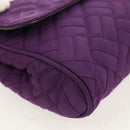 PRADA Chain Shoulder Bag Nylon Purple Gold Auth 154699V-9