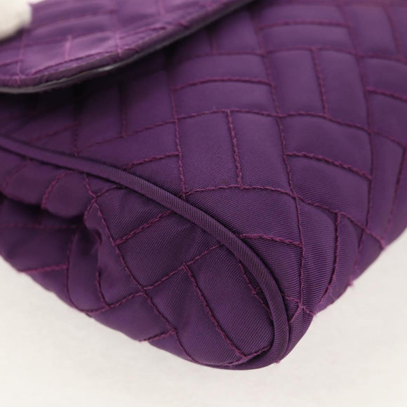 PRADA Chain Shoulder Bag Nylon Purple Gold Auth 154699V