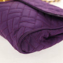 PRADA Chain Shoulder Bag Nylon Purple Gold Auth 154699V-15