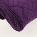 PRADA Chain Shoulder Bag Nylon Purple Gold Auth 154699V-16