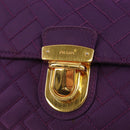 PRADA Chain Shoulder Bag Nylon Purple Gold Auth 154699V-18