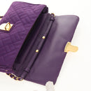 PRADA Chain Shoulder Bag Nylon Purple Gold Auth 154699V-19