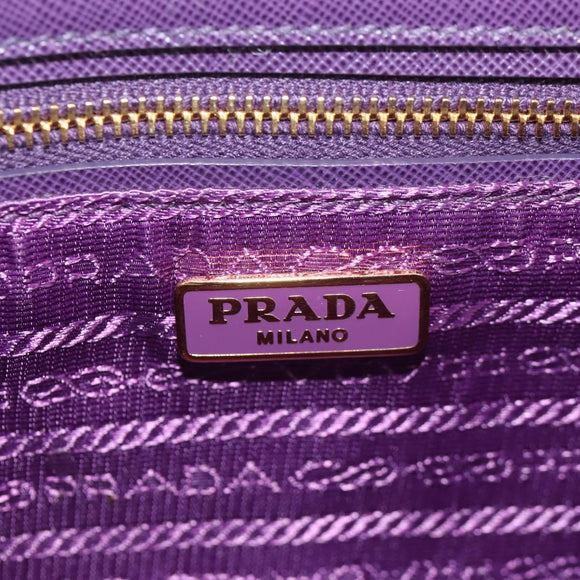 PRADA Chain Shoulder Bag Nylon Purple Gold Auth 154699V