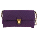 PRADA Chain Shoulder Bag Nylon Purple Gold Auth 154699V-13