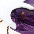 PRADA Chain Shoulder Bag Nylon Purple Gold Auth 154699V-22