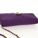 PRADA Chain Shoulder Bag Nylon Purple Gold Auth 154699V-6