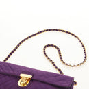 PRADA Chain Shoulder Bag Nylon Purple Gold Auth 154699V-14