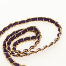 PRADA Chain Shoulder Bag Nylon Purple Gold Auth 154699V-8