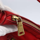 PRADA Shoulder Bag Nylon Red Gold Auth 154700V-15