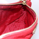 PRADA Shoulder Bag Nylon Red Gold Auth 154700V-18