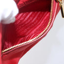 PRADA Shoulder Bag Nylon Red Gold Auth 154700V-21