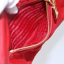 PRADA Shoulder Bag Nylon Red Gold Auth 154700V-22