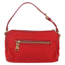 PRADA Shoulder Bag Nylon Red Gold Auth 154700V-3