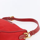 PRADA Shoulder Bag Nylon Red Gold Auth 154700V-8