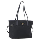 PRADA Tote Bag Nylon Black Gold Auth 154701-1