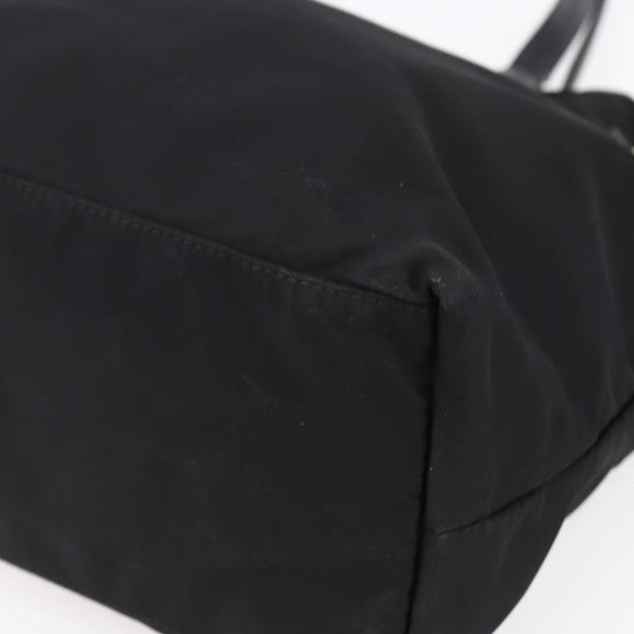 PRADA Tote Bag Nylon Black Gold Auth 154701