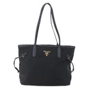 PRADA Tote Bag Nylon Black Gold Auth 154701-13