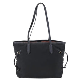 PRADA Tote Bag Nylon Black Gold Auth 154701 - 0