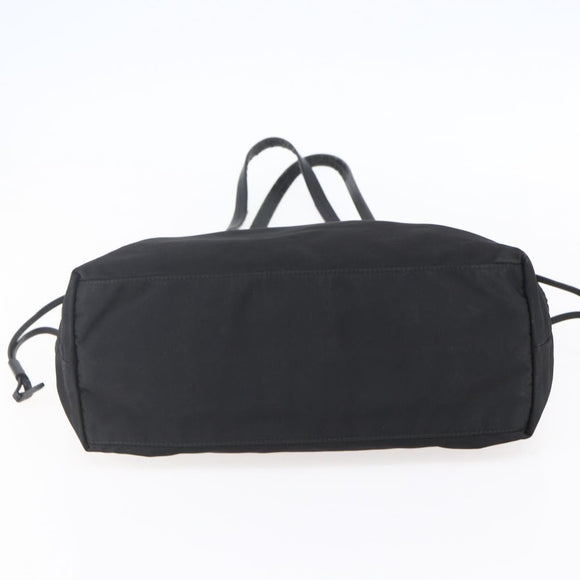 PRADA Tote Bag Nylon Black Gold Auth 154701