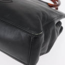 CHANEL COCO Mark Hand Bag Leather Black CC Auth 154703-15