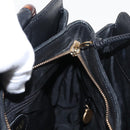 CHANEL COCO Mark Hand Bag Leather Black CC Auth 154703-18