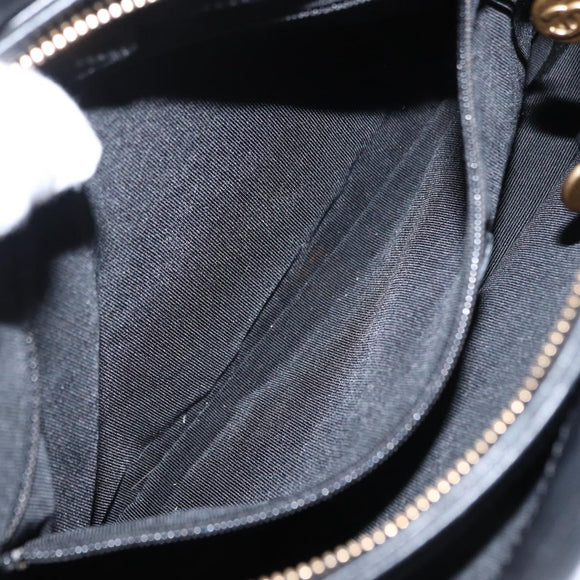 CHANEL COCO Mark Hand Bag Leather Black CC Auth 154703